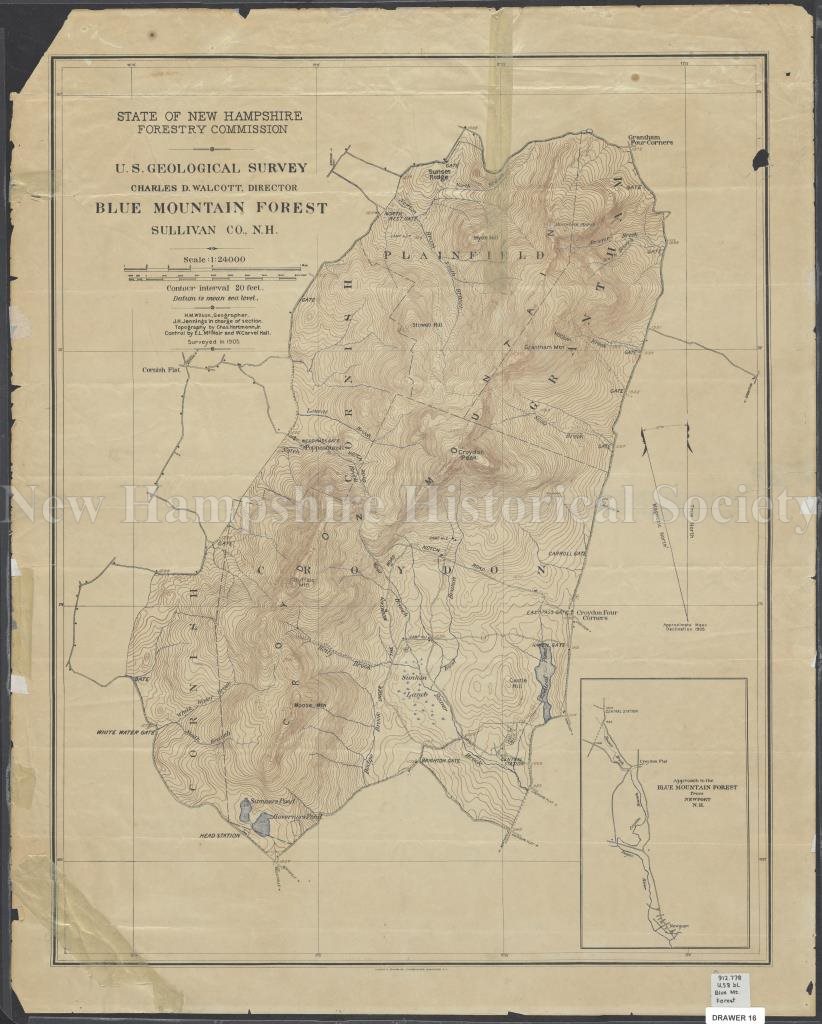 古地図（New Hampshire） BRM2636-Robinson-New-