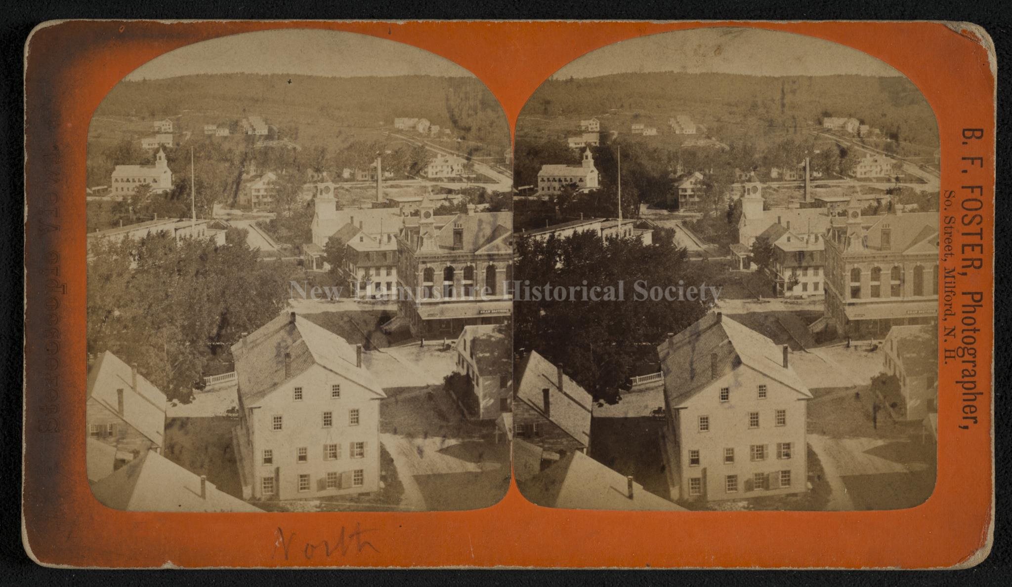 Old Map Of Milford New Hampshire 1886, Vintage Map Art Print, 12x18