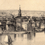 Detail of lithograph of Portsmouth, NH, dated 1854.
