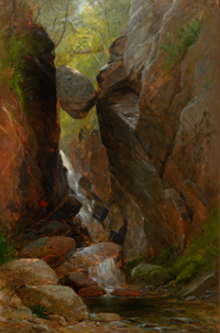 Image of the painting of the Flume by Samuel L. Gerry